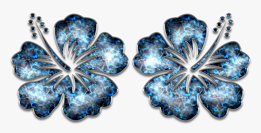 Decor, Ornament, Blue, Jewelry, Flower, Hibiscus - Sparkle Blue Flower Transparent Background, HD Png Download, Free Download