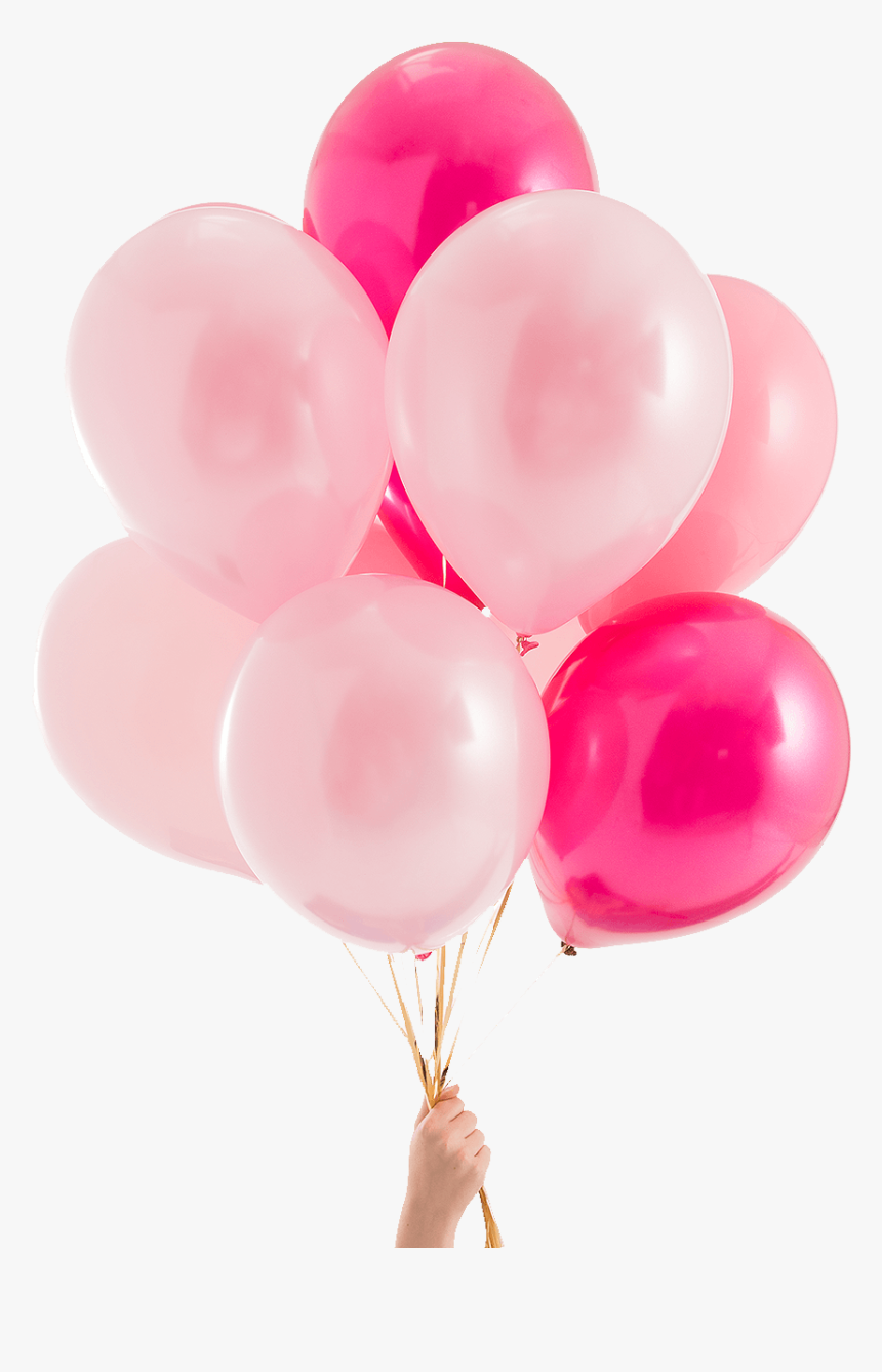 Pink Ombre Party Balloons Mix - Pink Black And Gold Balloons Png, Transparent Png, Free Download