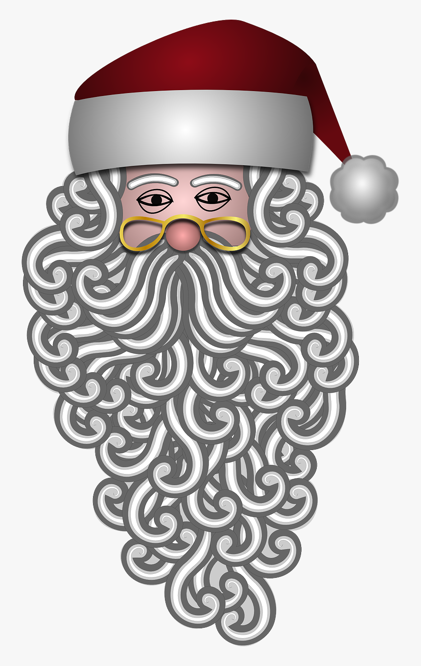 Santa Claus, Bearded, Beard, Santa"s Hat, White - Uncle Sam Beard Transparent, HD Png Download, Free Download