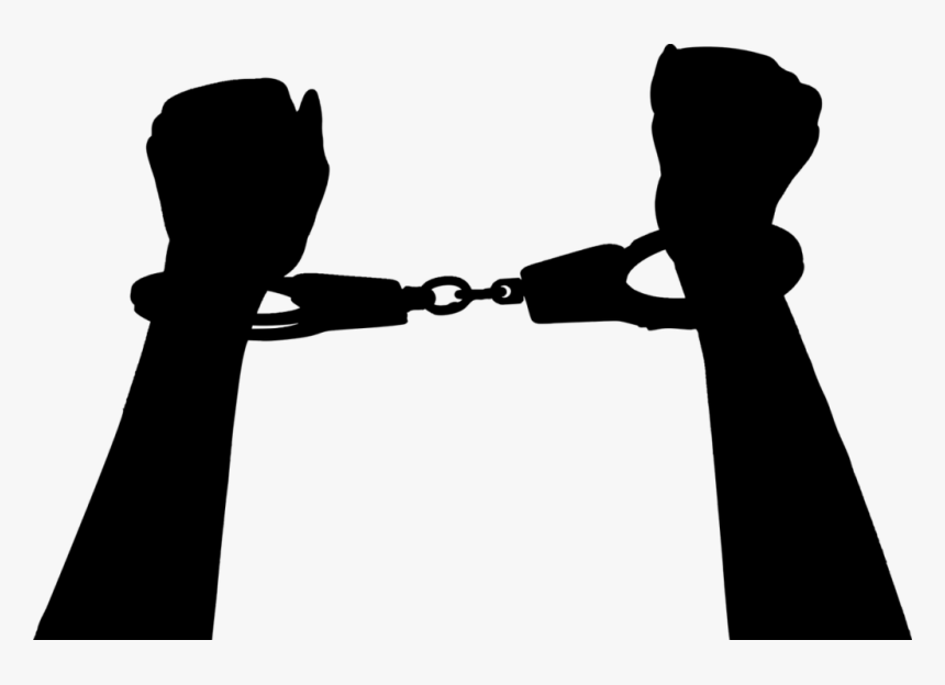 Hands In Handcuffs Silhouette, HD Png Download, Free Download