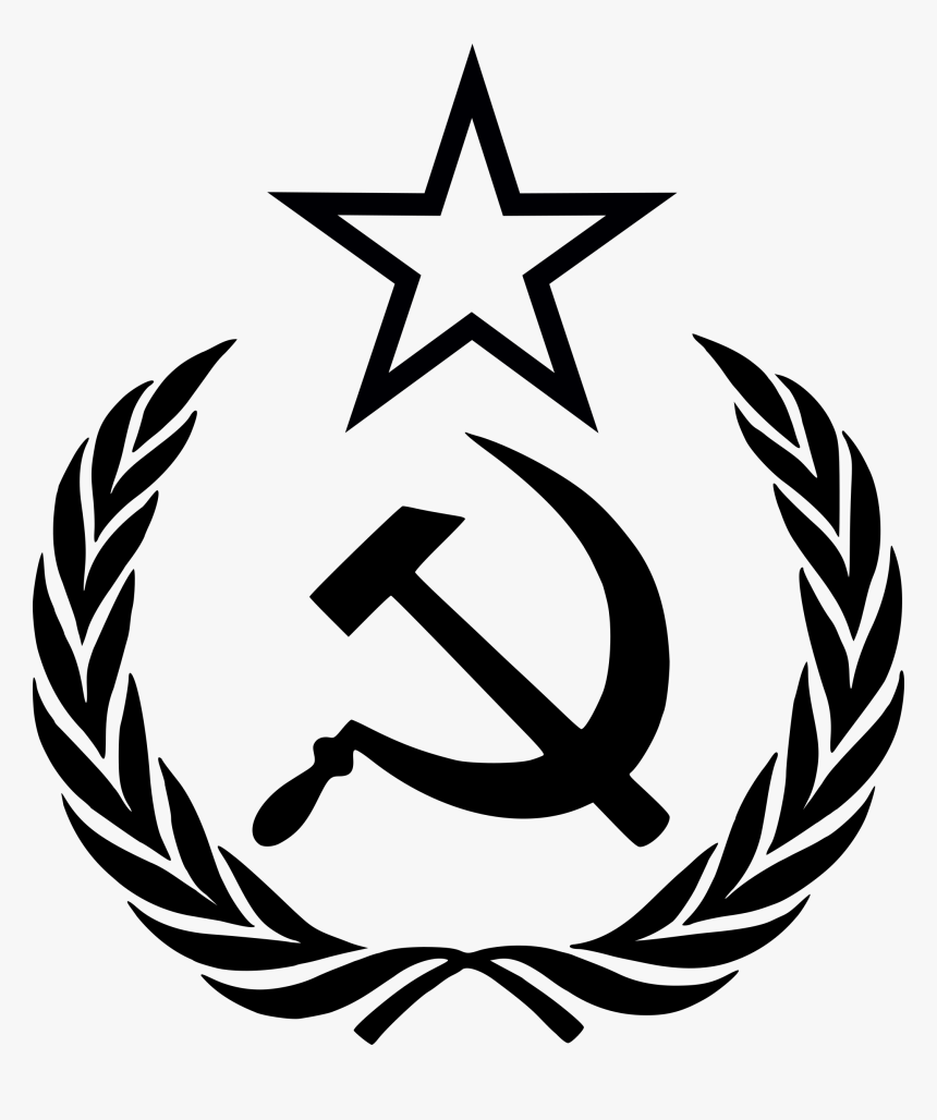 Hammer Sickle Star Wreath Icons Png - Communist Black And White, Transparent Png, Free Download