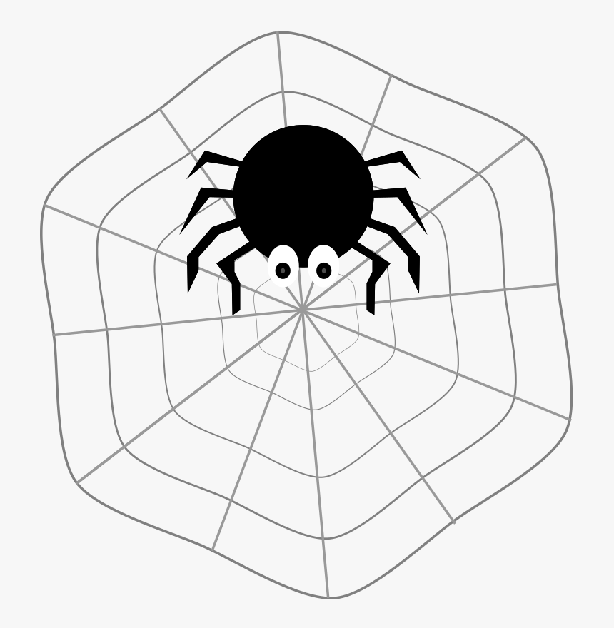 Spider On Web - Spider On Web Clipart, HD Png Download, Free Download