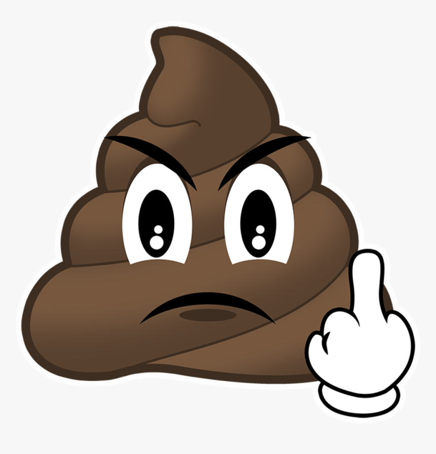 Mad Poop Emoji - Poop Emoji Middle Finger, HD Png Download, Free Download