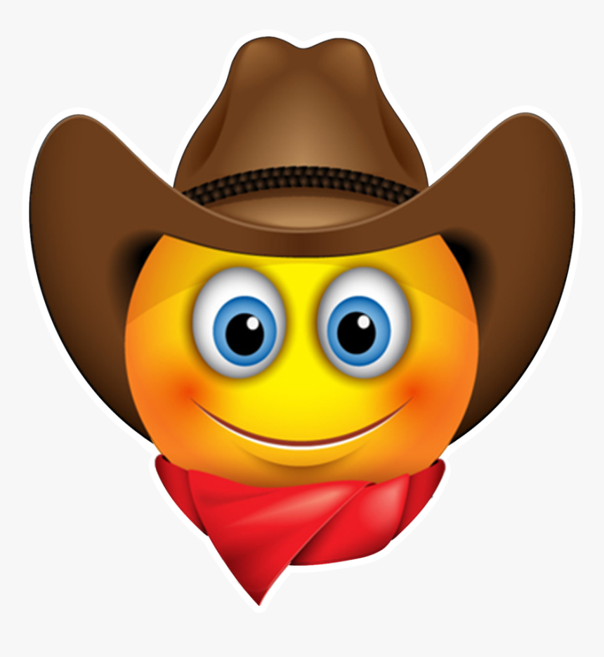Emoticon Cowboy Cartoon Emoji Emoticon Cowboy Smiley Face Character ...