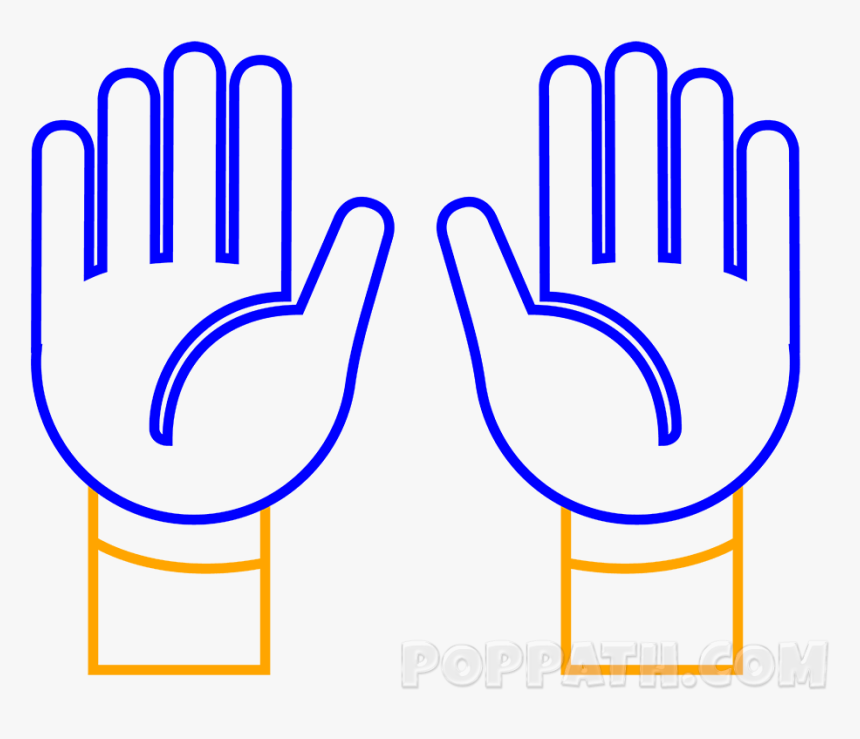 How To Draw A Raised Hands Emoji Pop Path Png Praise, Transparent Png, Free Download