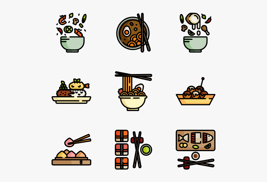 Asian Food - Japanese Food Icons Free, HD Png Download, Free Download