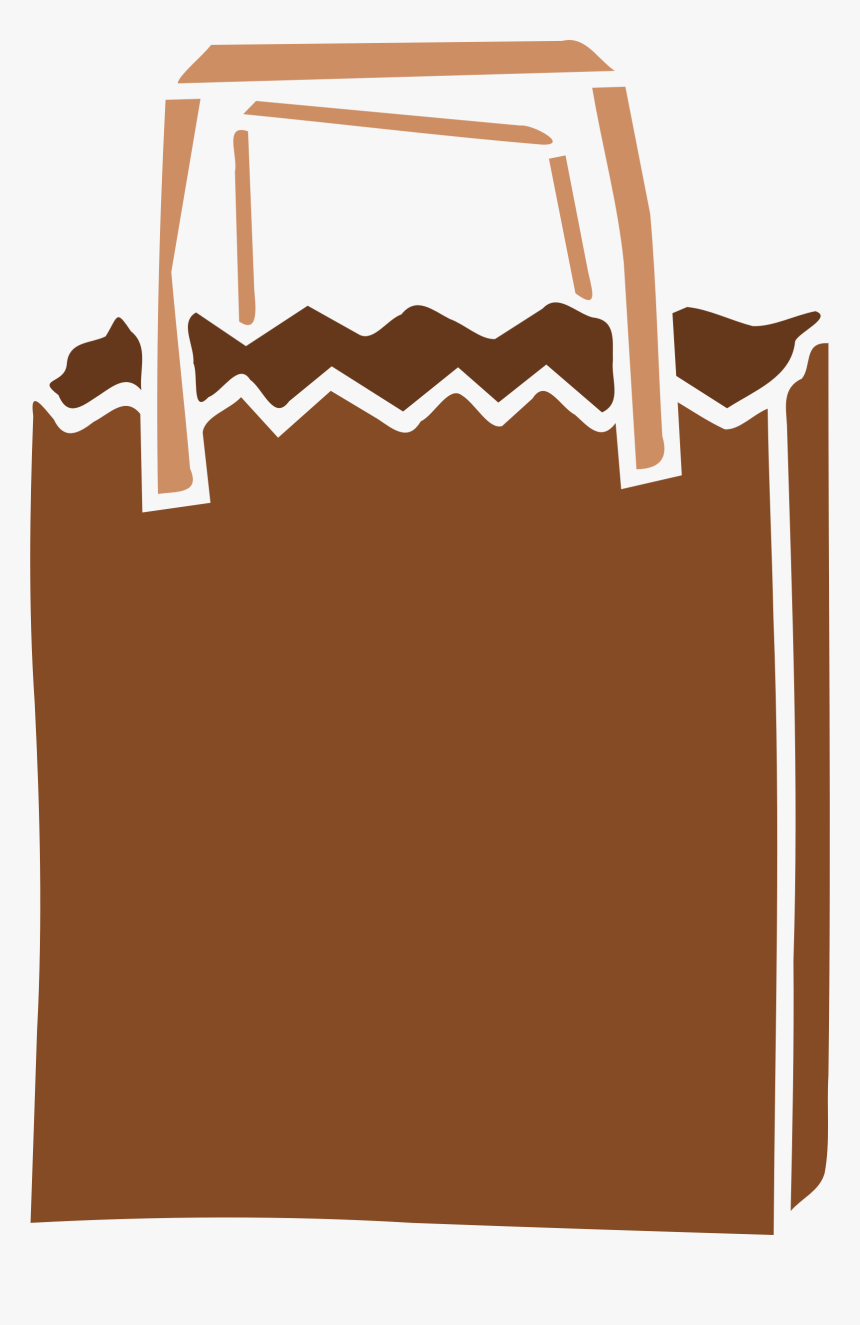 Brown Paper Bag Clip Art - Brown Paper Bag Cartoon, HD Png Download - kin.....