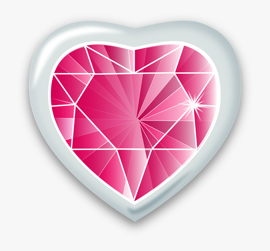 Download Pink Diamond Heart Png Transparent Image - Heart Gem Png, Png Download, Free Download