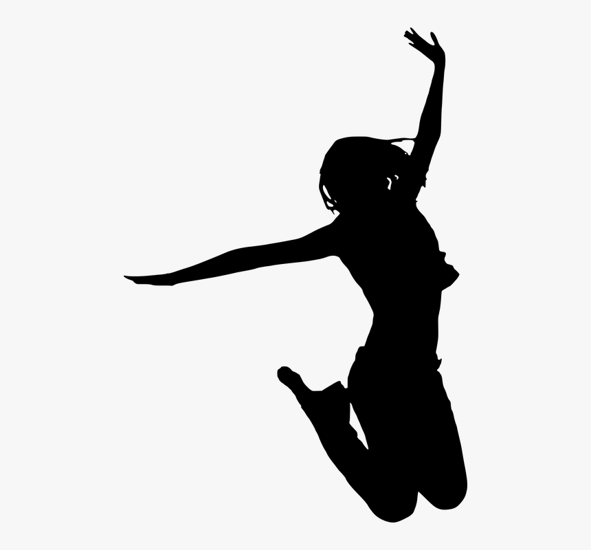 Silhouette, Dancing, Jumping, People, Art, Silhouetted - Siluetas De Personas Brincando, HD Png Download, Free Download