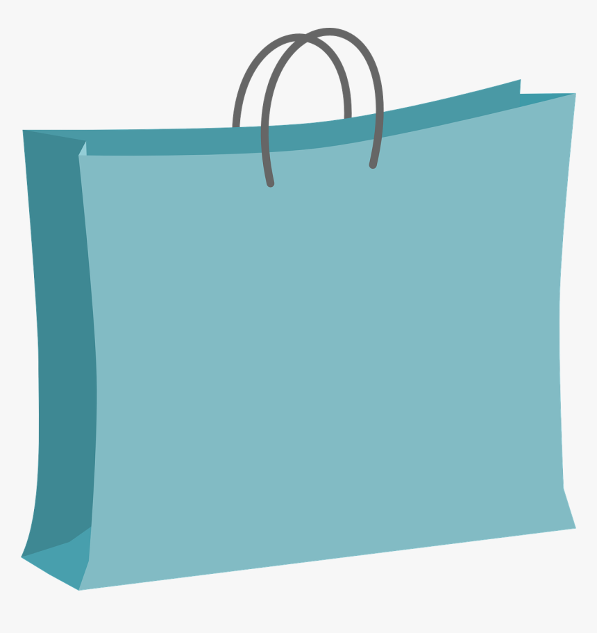 Clip Art Brown Bag Free Clip - Blue Shopping Bag Png, Transparent Png, Free Download