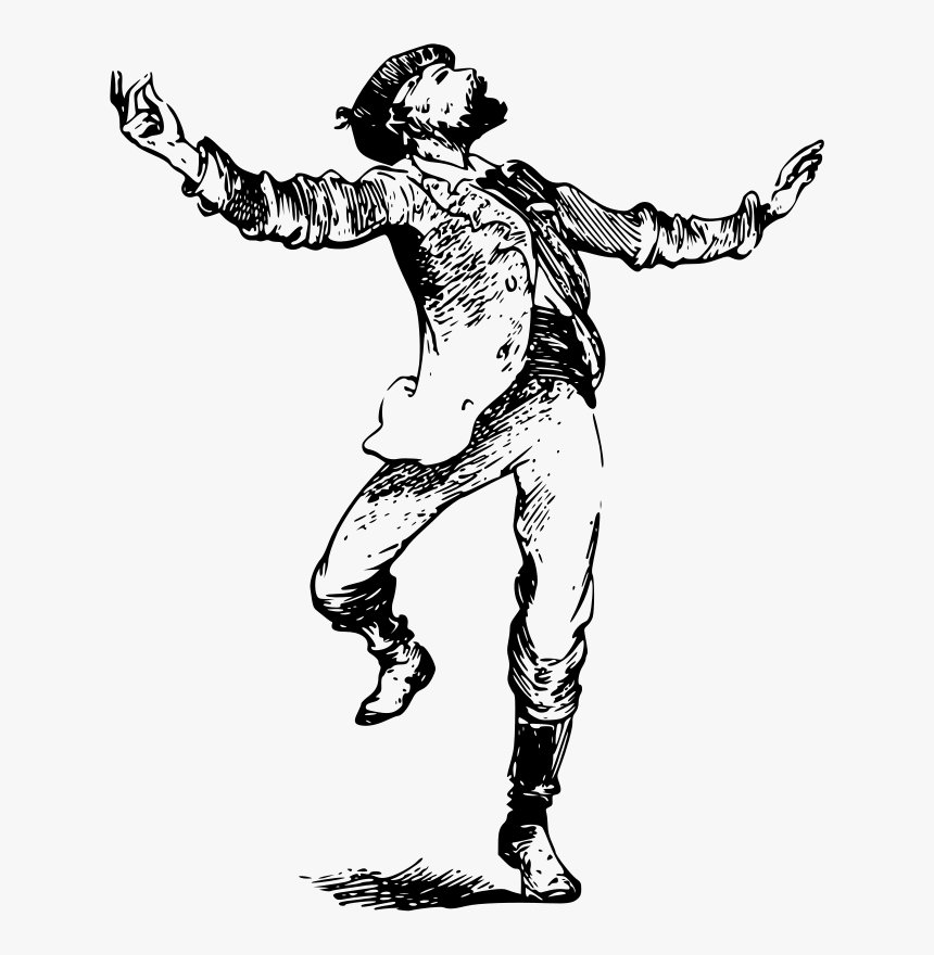 Vintage Dancing Man - Dancing Man Drawing, HD Png Download, Free Download
