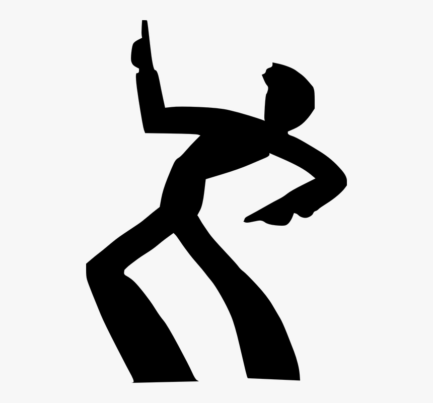 Disco, Dance, Silhouette, Rock, People, Man, Guy, Male - Clipart Dancing Man, HD Png Download, Free Download