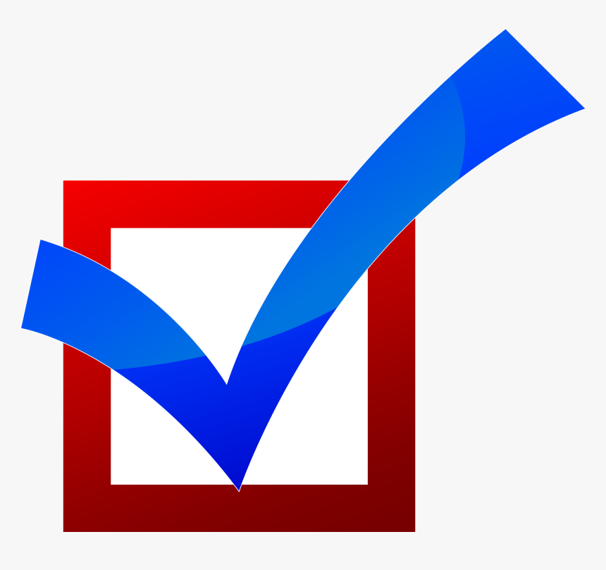 Red Check Mark In Box - Red White And Blue Check Mark, HD Png Download, Free Download