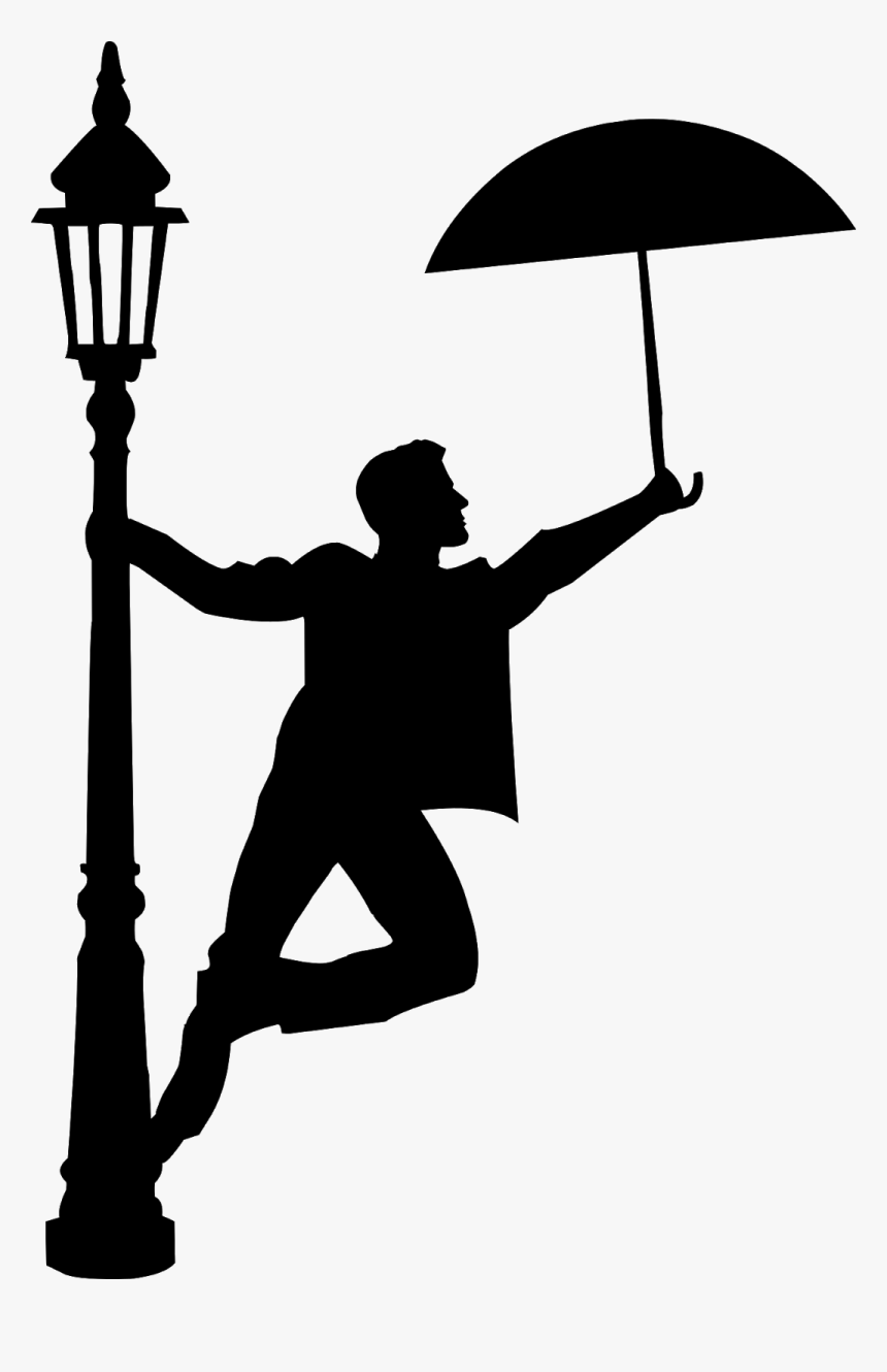 Rain, Dancing, Silhouette, Umbrella, Dancer, Movie, - Singing In The Rain Clipart, HD Png Download, Free Download