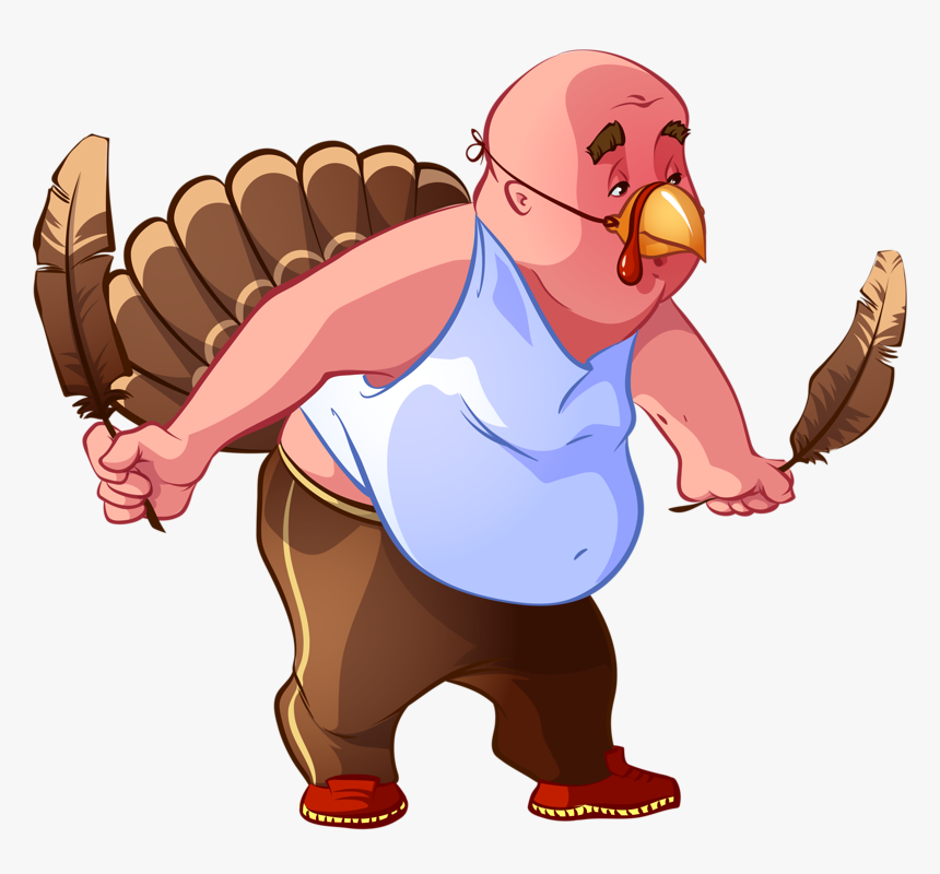 Cartoon Turkey Meat Illustration - Fat Funny Cartoon Character, HD Png Download, Free Download