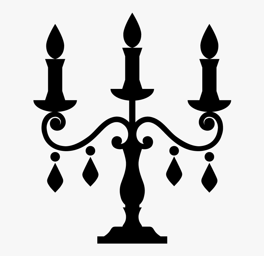 Stickers Chandelier Baroque 3 Bougies - Candlestick, HD Png Download, Free Download