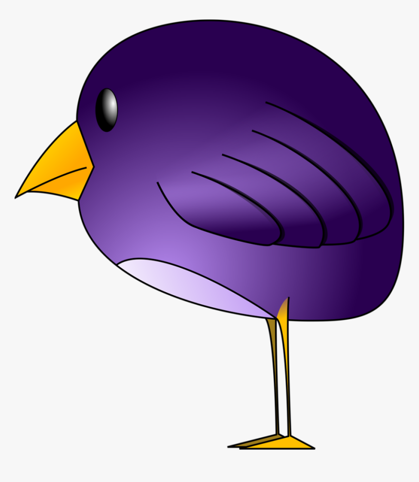 Purple Turkey Feather Clipart 19 Bird - Cartoon Purple Bird, HD Png Download, Free Download