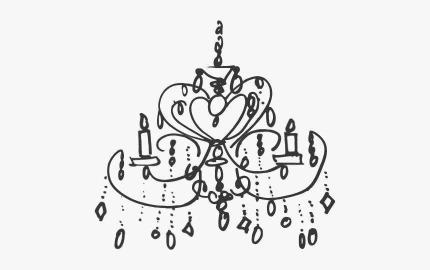 Line Art,chandelier,light Fixture - Chandelier, HD Png Download, Free Download