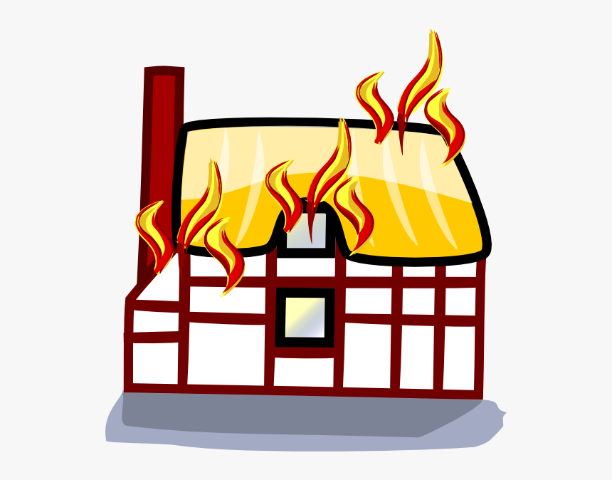 House Fire Insurance Svg Clip Arts - Cartoon Houses On Fire, HD Png Download, Free Download