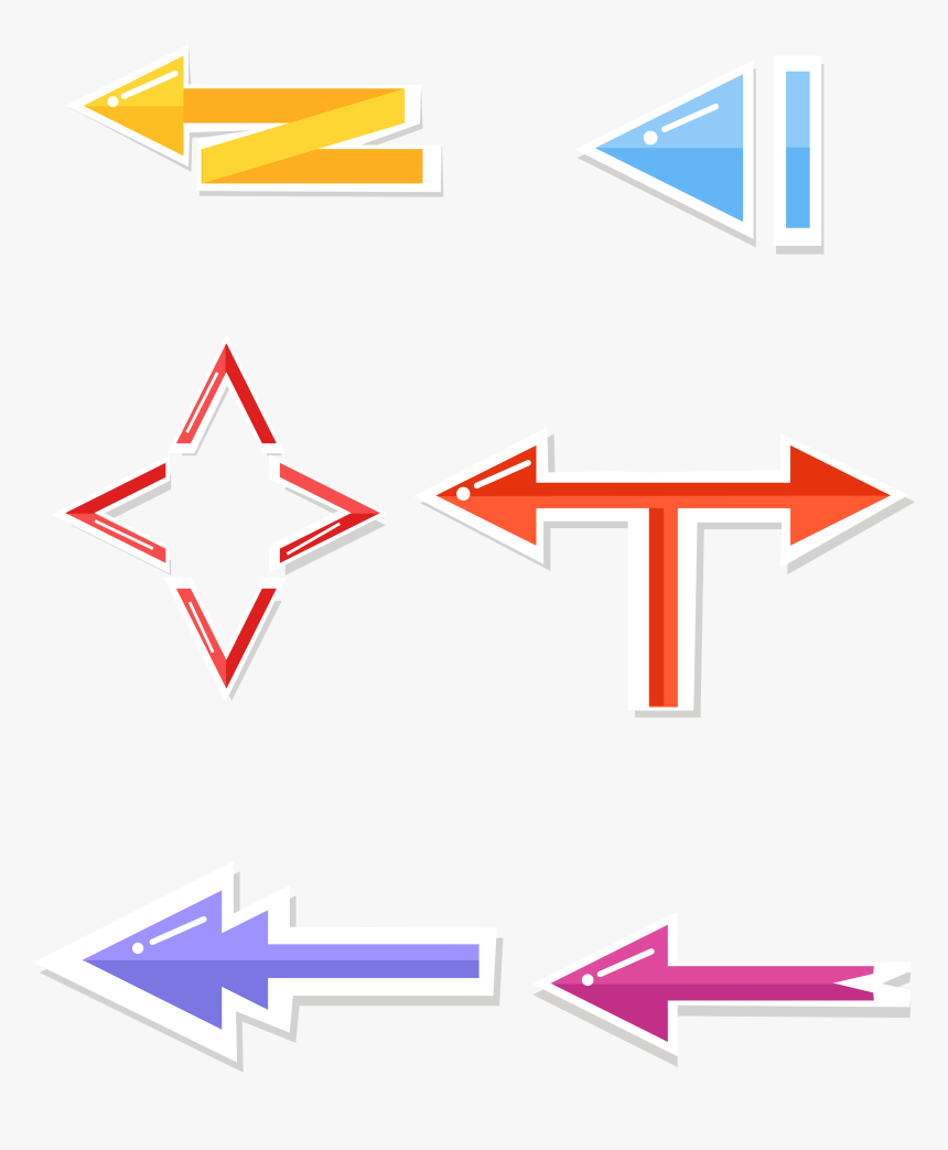 Arrow Bright Arrows Cartoon Colorful Png And Vector - ลูก ศร หลาย ทิศทาง, Transparent Png, Free Download