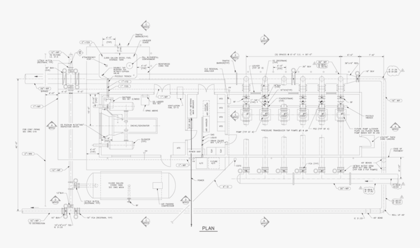 Water Treatment Plant Plan - Technical Drawing, HD Png Download, Free Download