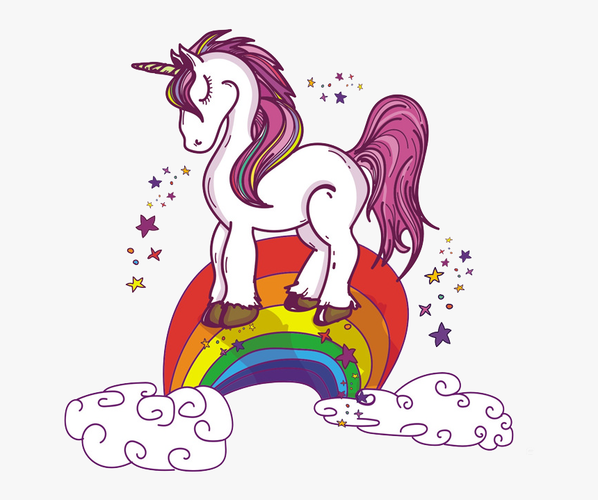 Unicorn Rainbow Illustration - Free Unicorn And Rainbow, HD Png Download, Free Download