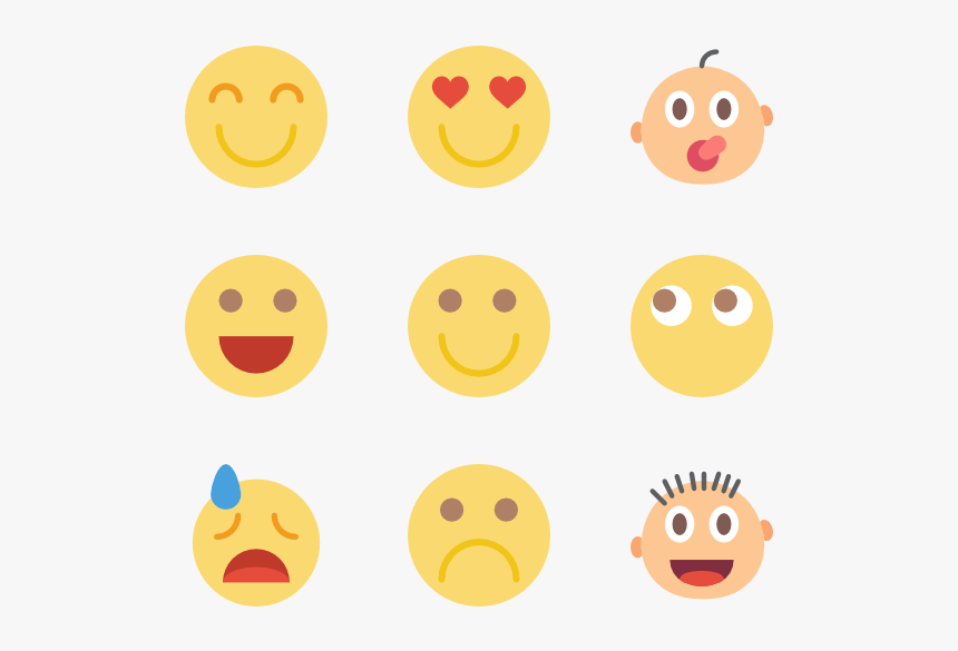 Emoticon Set - Smiley, HD Png Download, Free Download