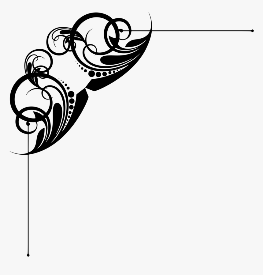 Decorative Corner Ornament Line Art Clip - Transparent Border Corner Png, Png Download, Free Download