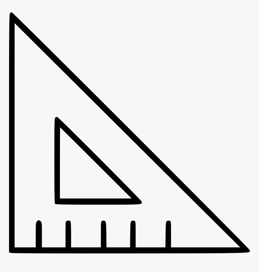 Ruler Triangle - Drafting Triangle Icon Png, Transparent Png, Free Download