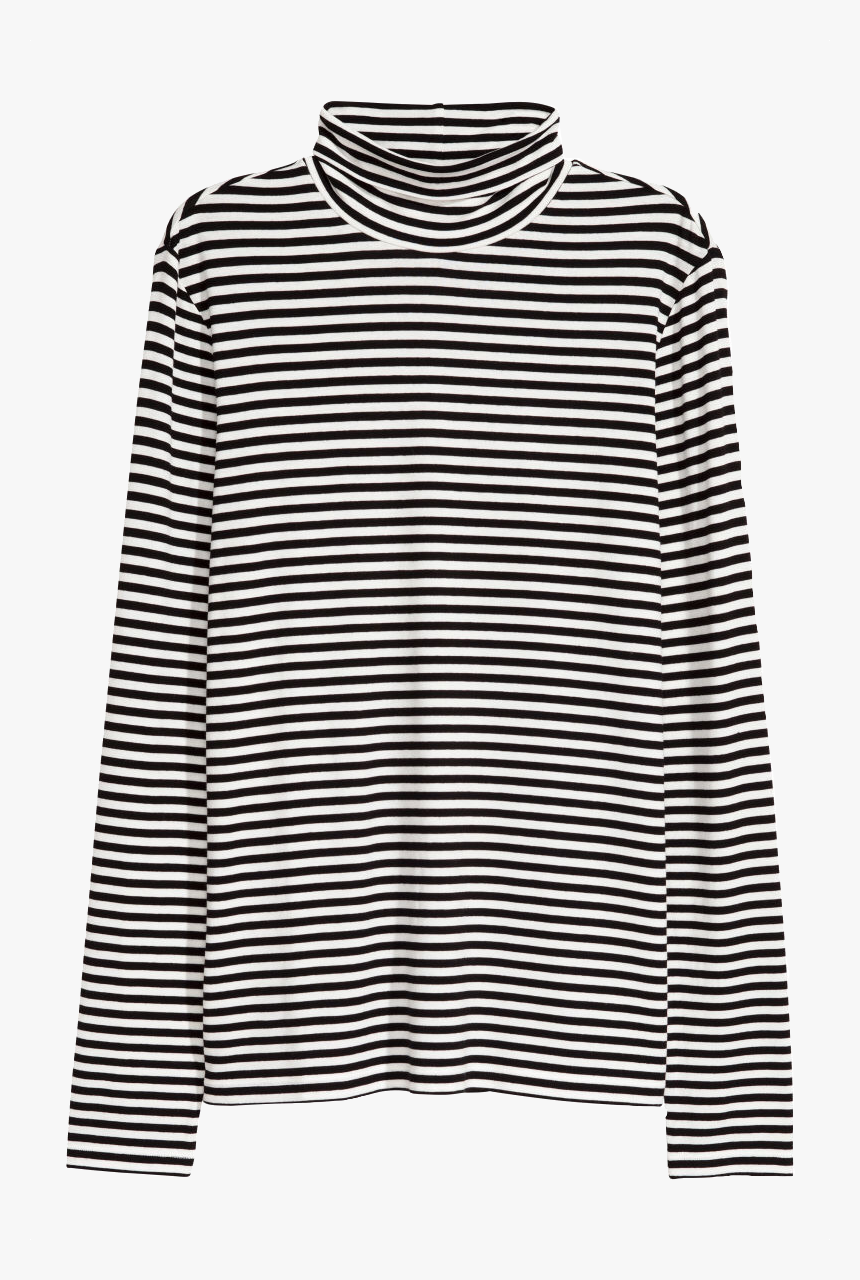 Png, Black Aesthetic, And White Aesthetic Image - H&m Striped Turtleneck, Transparent Png, Free Download