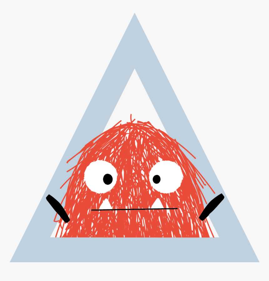 Illustrated Red Scribble Monster Head And Shoulders - Triangle, HD Png Download, Free Download
