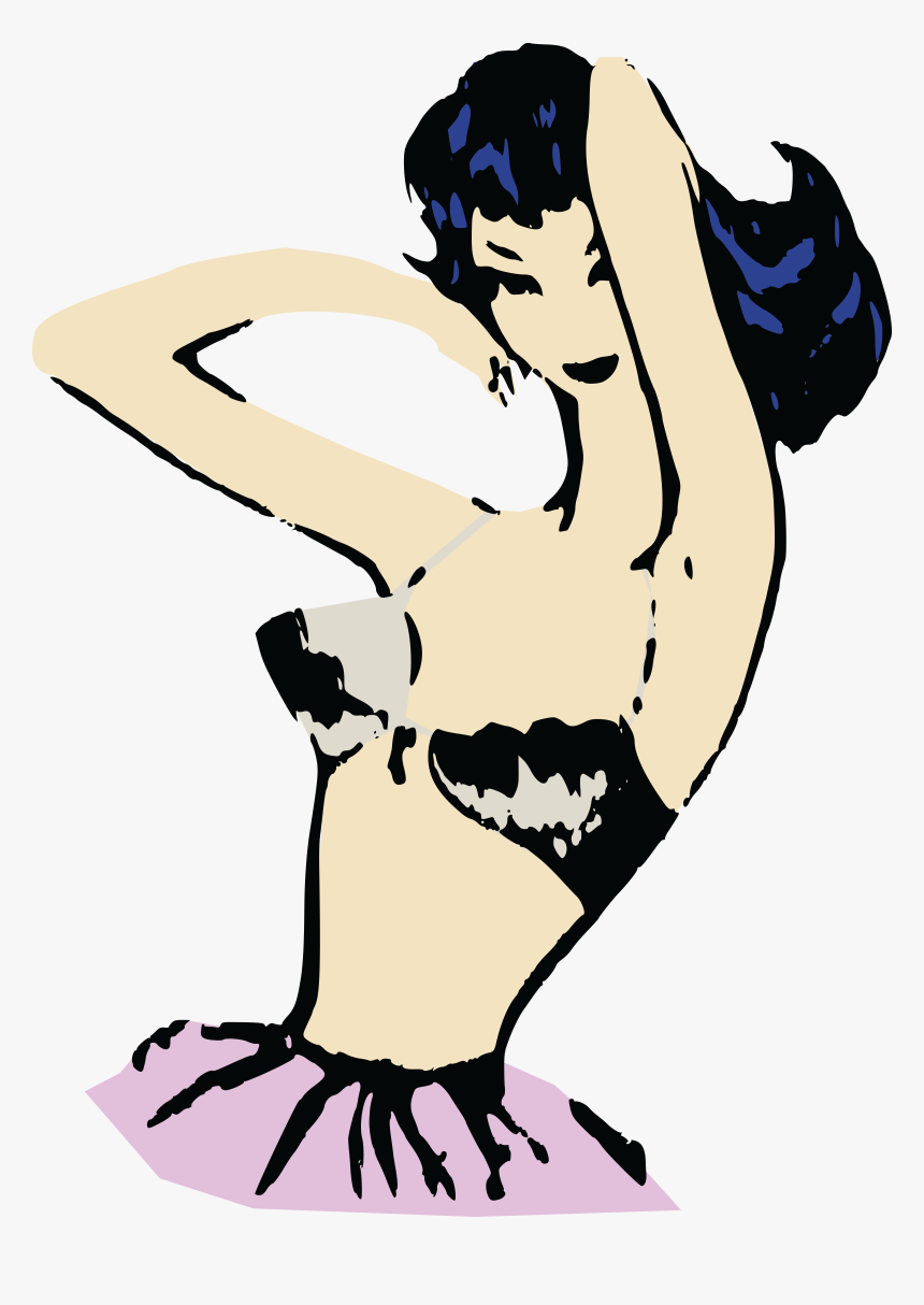Free Clipart Of A Retro Woman Modeling A Bra - Art Bra Lady Png, Transparent Png, Free Download