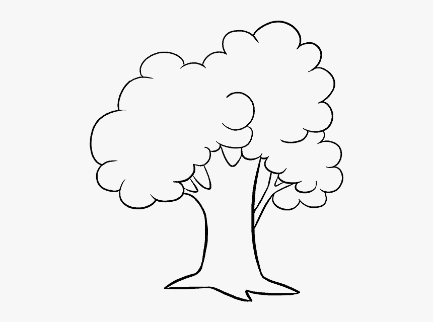 Aesthetic Clipart White Princess - Cartoon Tree Easy Drawing, HD Png Download, Free Download