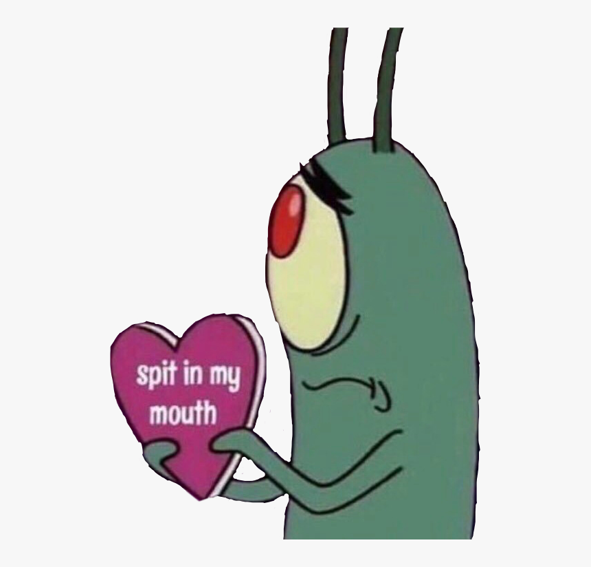 Transparent Spit Clipart - Plankton Spongebob Heart Meme, HD Png Download, Free Download