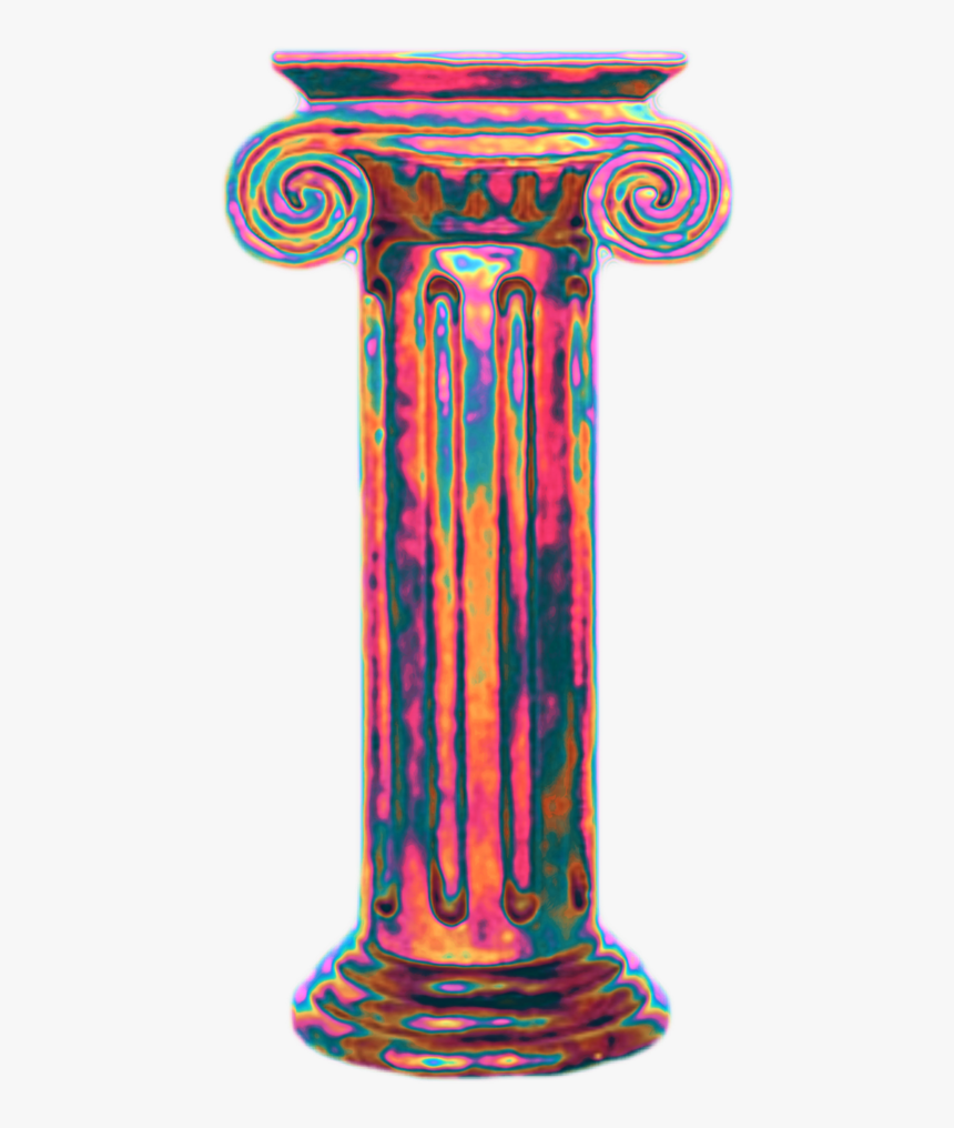 Column Greek Roman Holo Holographic Vaporwave Aesthetic - Vaporwave Aesthetic Frame Png, Transparent Png, Free Download