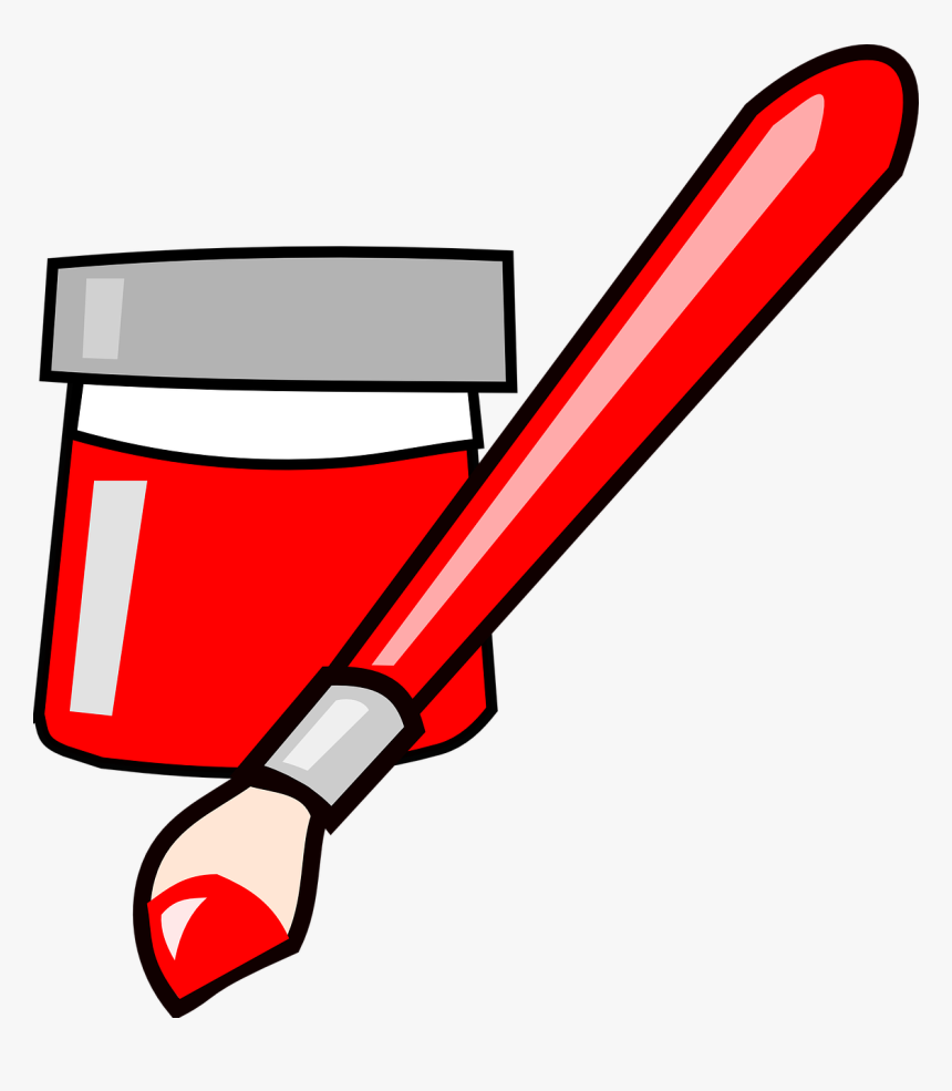Paint Brush Red Free Picture - Paint Brush Clip Art, HD Png Download, Free Download