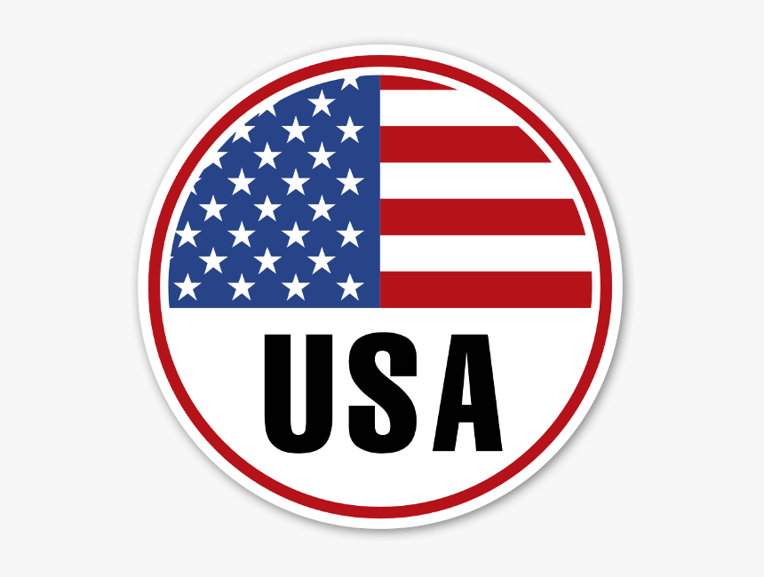 Usa Round Flag Sticker - American Flag Stars Black And White, HD Png Download, Free Download