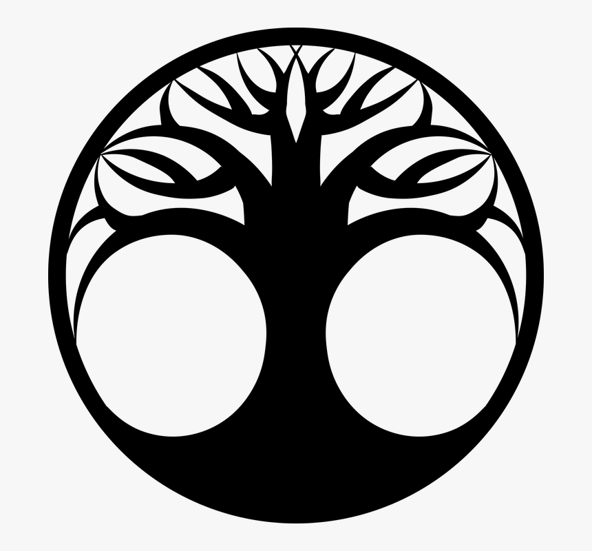 Tree Of Life, Silhouette, Black, White, Outline - Tree Of Life Silhouette Png, Transparent Png, Free Download