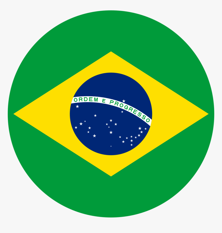 Brazilian Flag Icon Round - Brazilian Flag In Circle, HD Png Download, Free Download