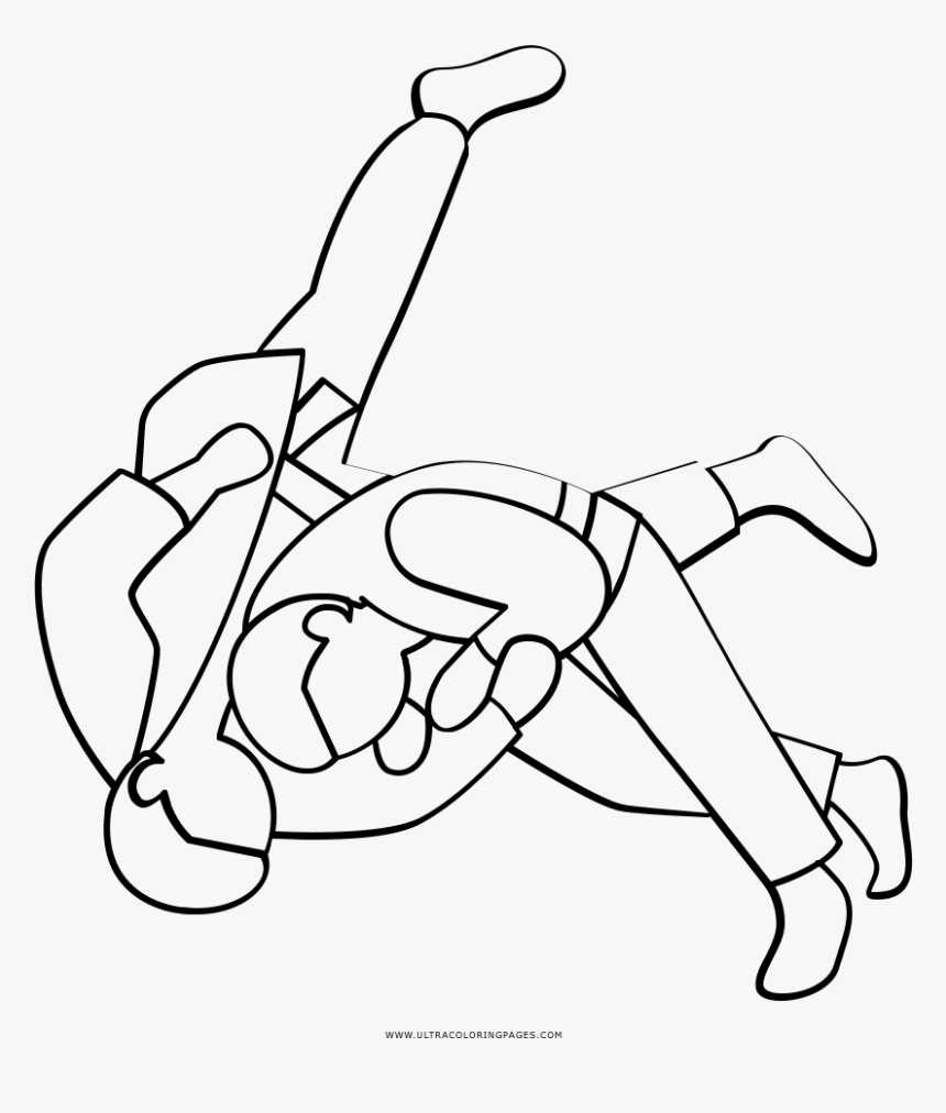 Judo Coloring Page - Line Art, HD Png Download, Free Download