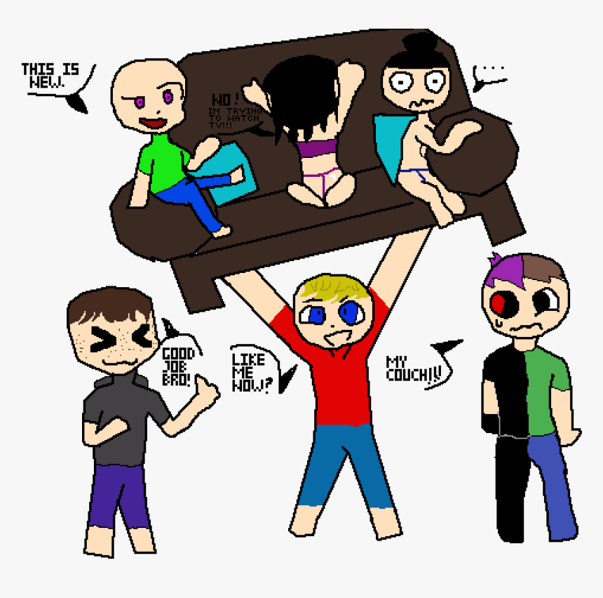Draw The Squad Lifting Couch, HD Png Download, Free Download