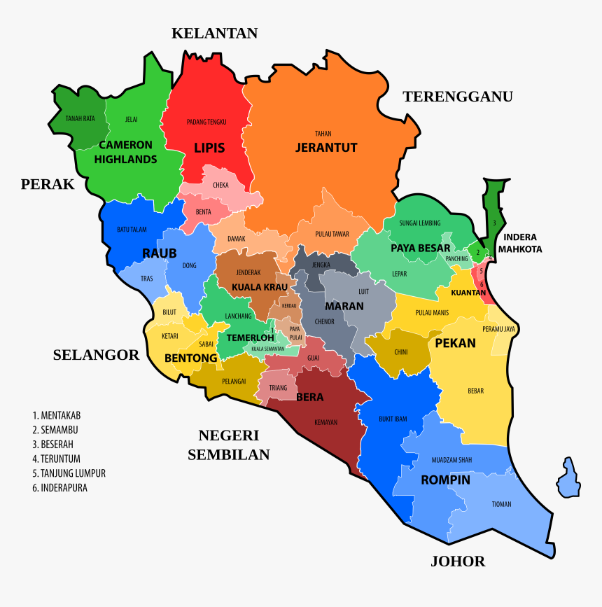 Thumb Image - Pahang Map By District, HD Png Download, Free Download