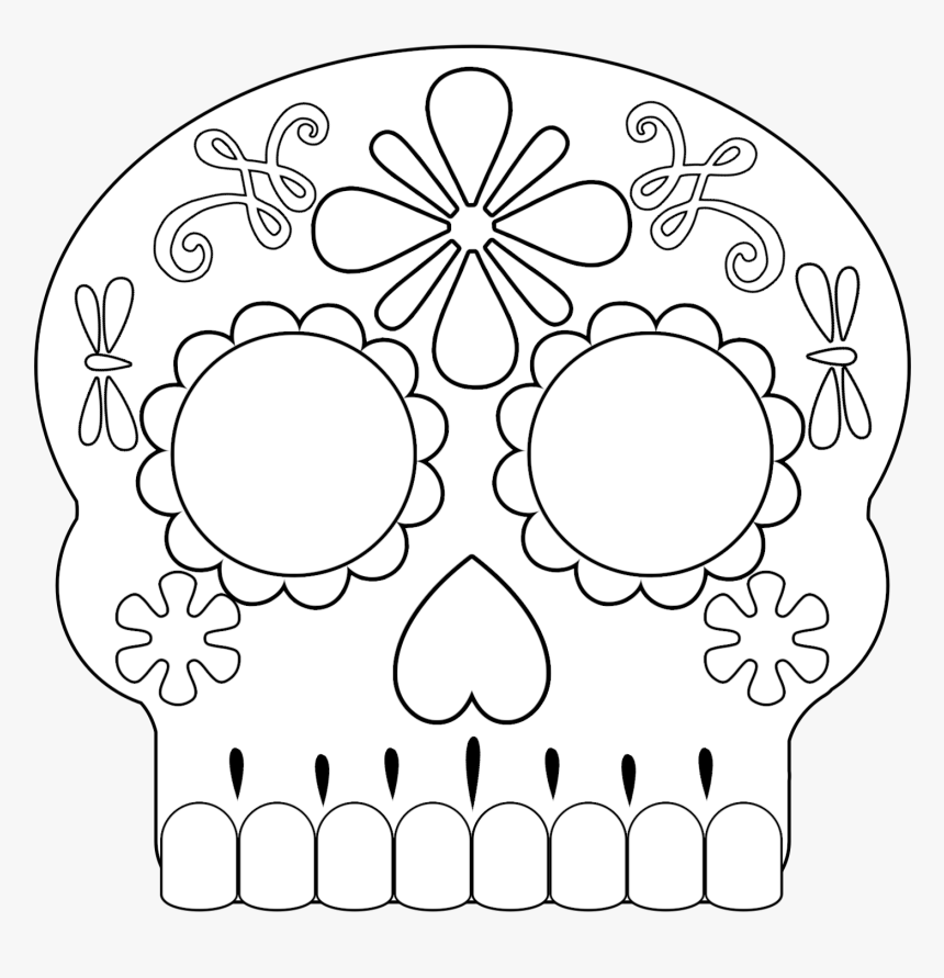 Sugar Skull Mask Template Printable, HD Png Download, Free Download