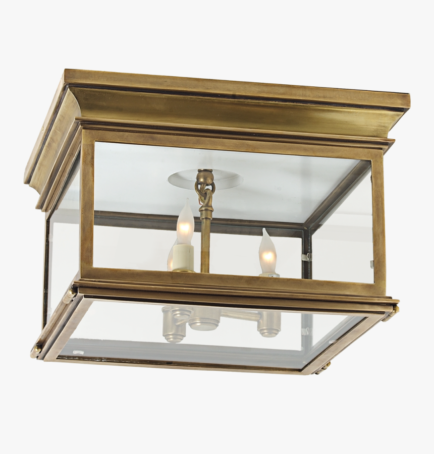 Club Large Square Flush Mount In Antique-burnish - Brass Outdoor Flush Mount Light, HD Png Download, Free Download