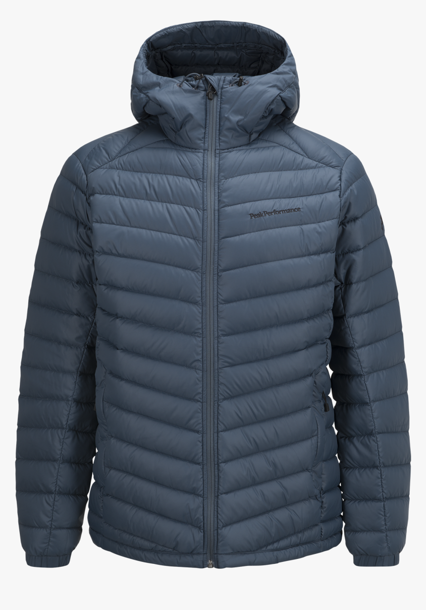 Men"s Frost Down Hooded Jacket Blue Steel - Peak Performance Jakke Herre Blå, HD Png Download, Free Download