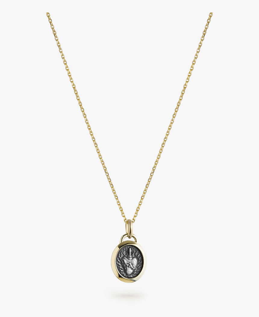 9ct Yellow Gold Small Sacred Heart Pendant - Rubover Drop Pendant Gold, HD Png Download, Free Download