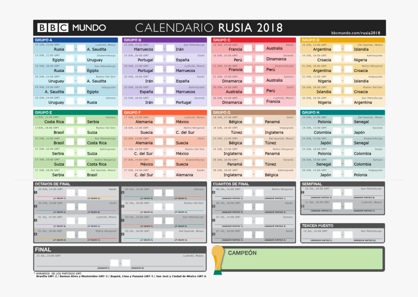 World Cup 2018 Russia Calendar, HD Png Download, Free Download