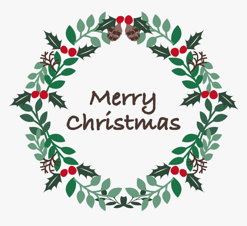 Transparent Clipart Christmas Gift Tags - Wreath Merry Christmas Png, Png Download, Free Download