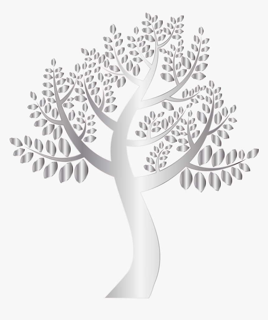 Simple Silver Tree Without Background Clip Arts - White Tree With Transparent Background, HD Png Download, Free Download