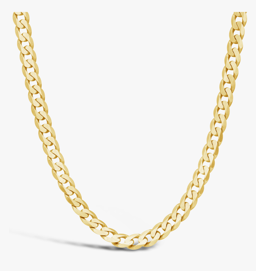 9ct Gold 45cm Flat Curb Link Chain Gold - Necklace Design For Men, HD Png Download, Free Download